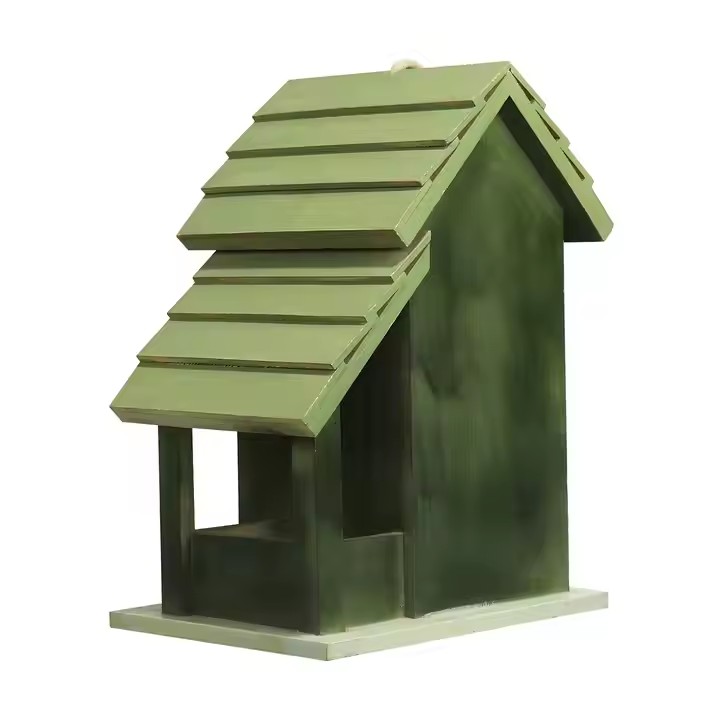 Custom Green Outdoor Bird Feeding Bird House With Large Windows