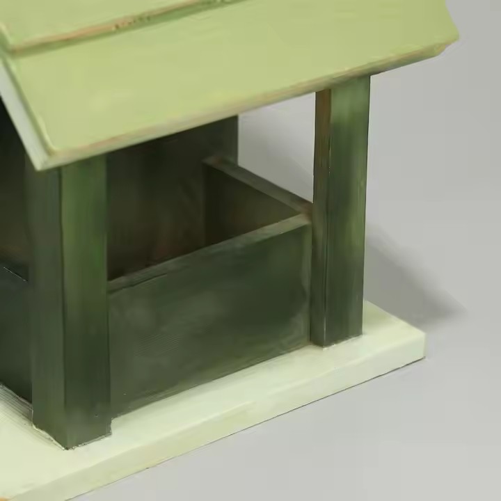 Custom Green Outdoor Bird Feeding Bird House With Large Windows