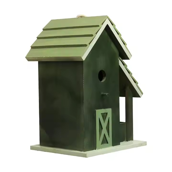Custom Green Outdoor Bird Feeding Bird House With Large Windows
