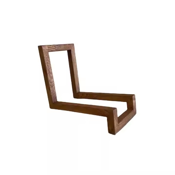 Unique Wood Vinyl Records Storage Stand Modern Design Minimalistic Wooden Record Rack Bookshelf Menu Display