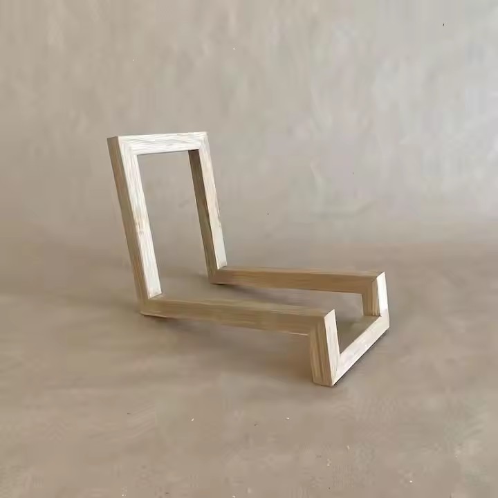 Unique Wood Vinyl Records Storage Stand Modern Design Minimalistic Wooden Record Rack Bookshelf Menu Display