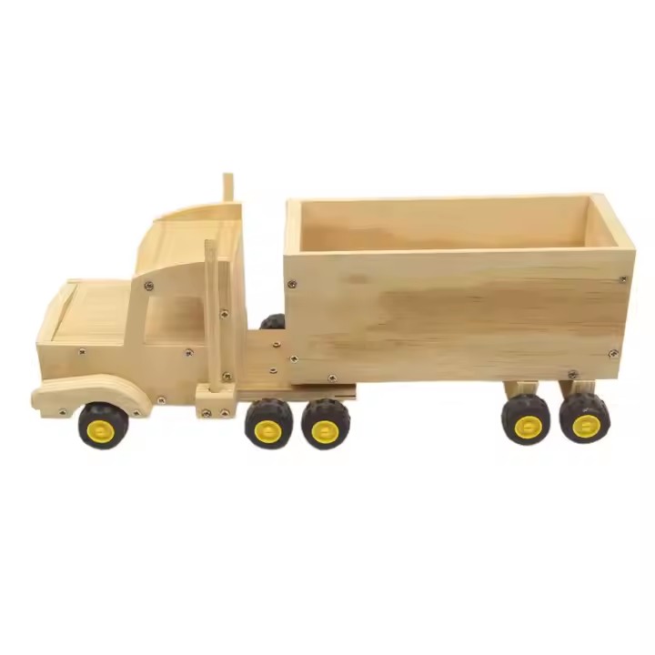 Hot Selling FSC&BSCI Handmade Christmas Crafts Intelligent DIY Wooden Small Car Gift Toy With Cheap Sale
