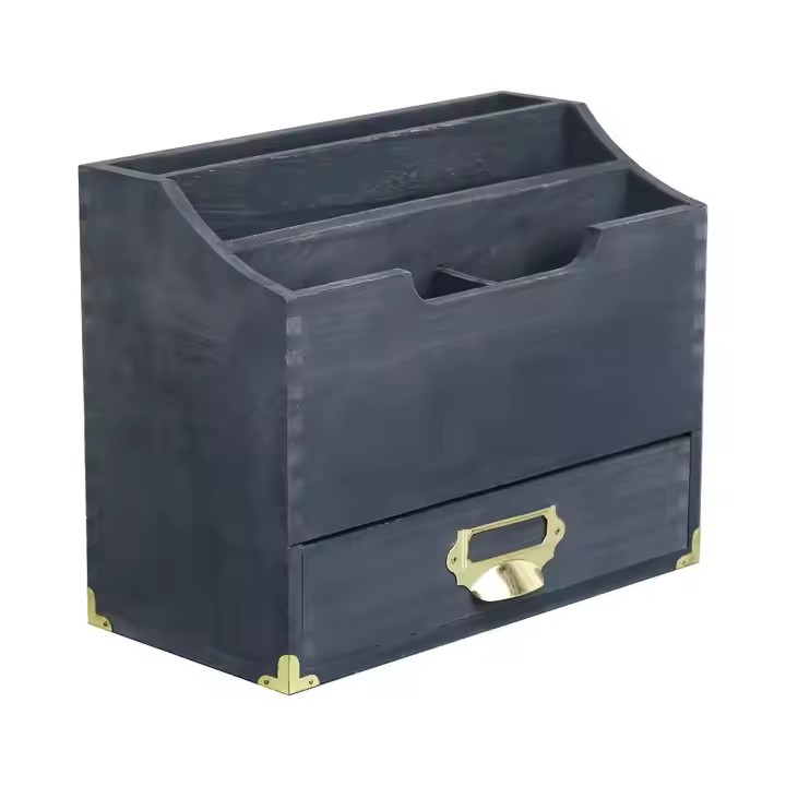 2024 Hot Wooden Desk File and Letter Storage Box Multi-functional Storage Box