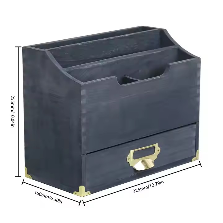 2024 Hot Wooden Desk File and Letter Storage Box Multi-functional Storage Box