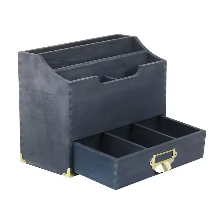 2024 Hot Wooden Desk File and Letter Storage Box Multi-functional Storage Box