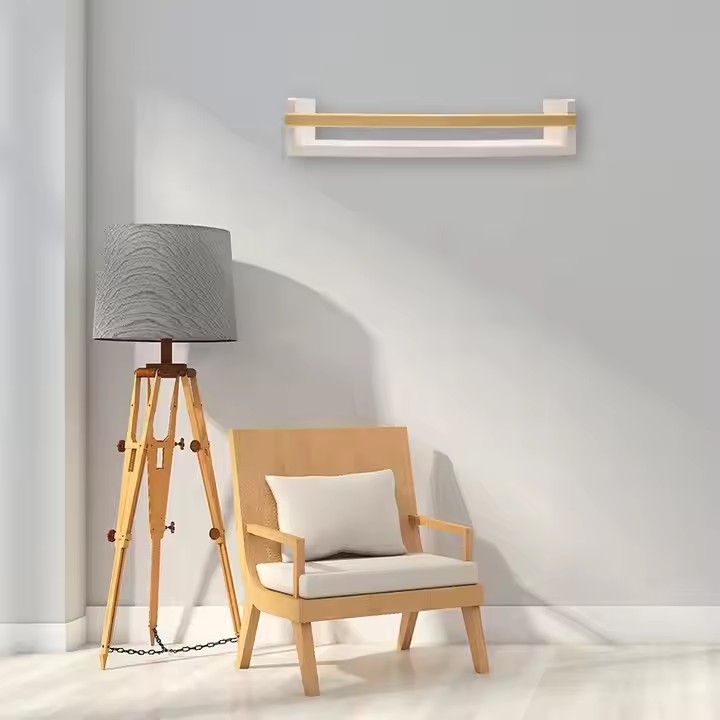 Decorative Wooden Shelf Homeware Storage Shelf With Hooks Brown Display Shelf Home and Living Room Wall Decorations