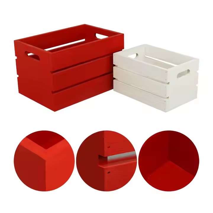 Wooden Storage Basket with Bow Home Decoration Manufacturer Personalised Designs Creative Styling Can Be Customized Color Size