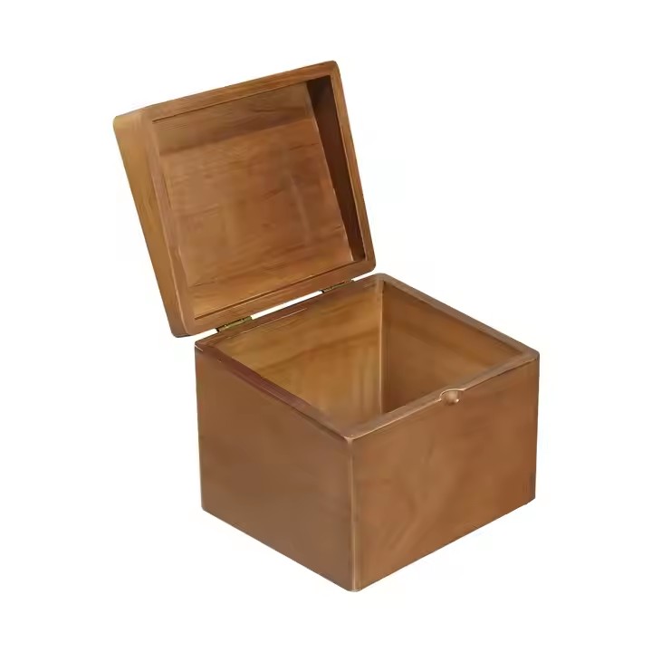BSCI FSC Customized Unfinished Brown Rustic Solid Pine Wood Recipe Card Storage Organizer Box