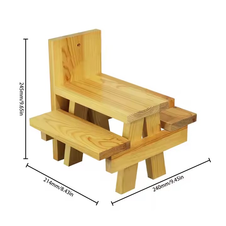 Squirrel Feeder, Wood Squirrel Feeders for Outside Garden Tree, Durable Squirrel House, Wooden Chipmunk Feeder for Corn Peanuts