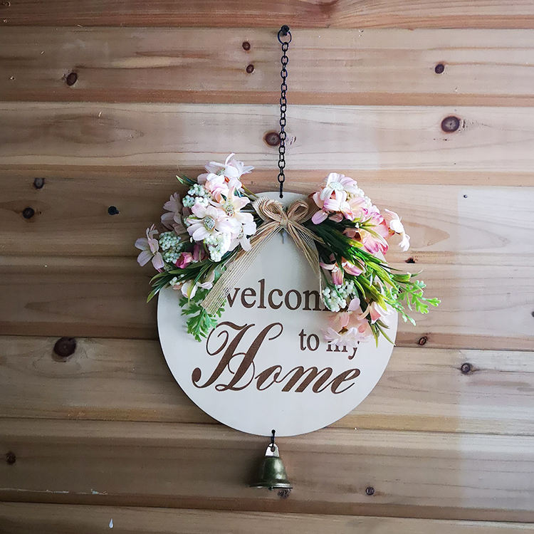 Christmas Front Door Decoration Dining Room Wreath Welcome Sign Wooden Hanging Sign for Custom