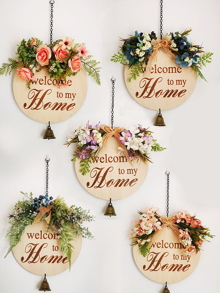 Christmas Front Door Decoration Dining Room Wreath Welcome Sign Wooden Hanging Sign for Custom